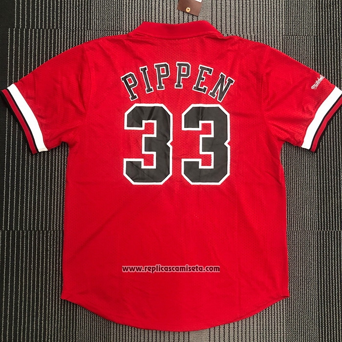 Camiseta Manga Corta Chicago Bulls Scottie Pippen #33 Rojo